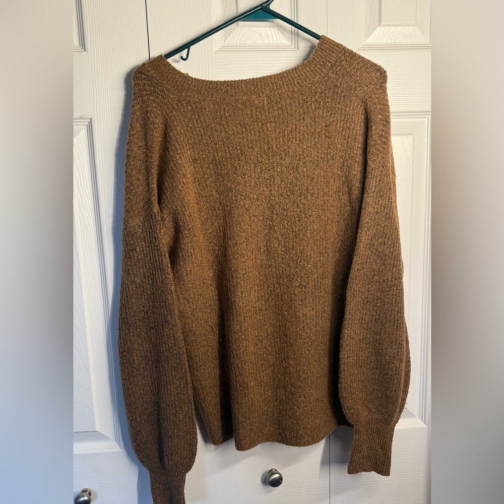 Blu Pepper Warm Brown V-Neck Sweater - Picture 2 of 3